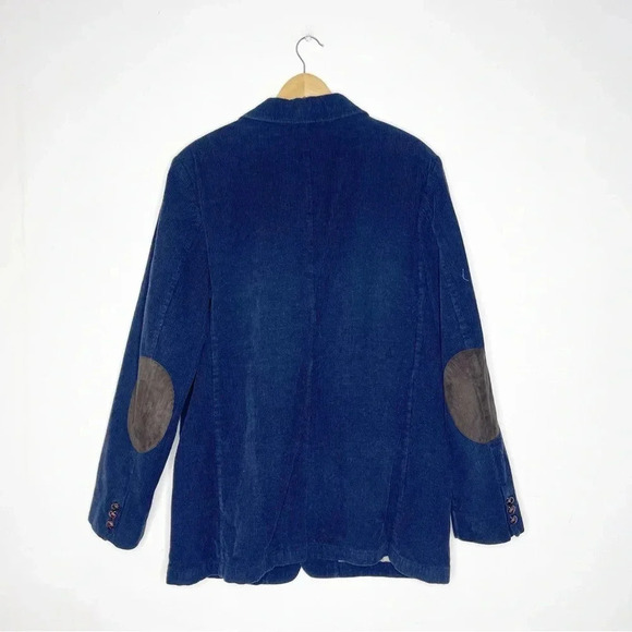 L.L.Bean Men's Blue Corduroy Blazer Elbow Patch Size 44 Tall - Picture 4 of 8